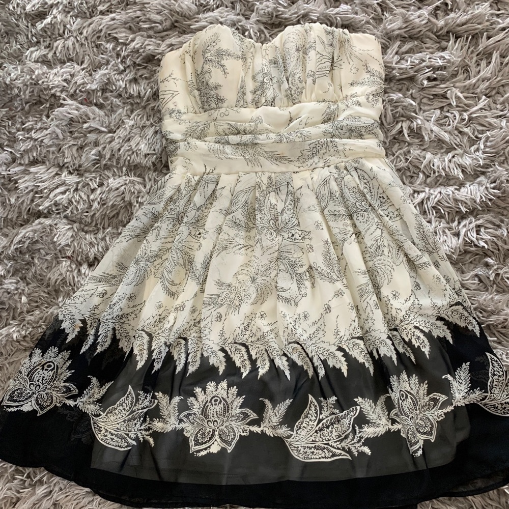 Small White Strapless Floral Forever 21 Dress